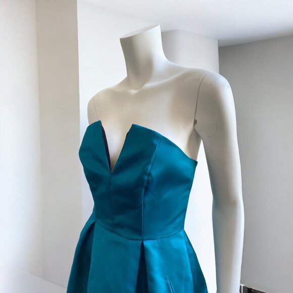 NBD Friction Mini Cocktail Strapless Dress in Teal, size Medium - Picture 4 of 16
